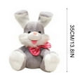 thumbnail image 6 of 13.78 inch Musical Easter Bunny Stuffed Toy with Moving Ears and Singing Function for Entertainment (Gray), 6 of 6