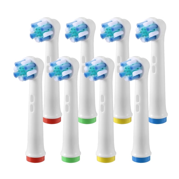 Unique Bargains Professional Electric Toothbrush Replacement Heads White Gentle Clean Nylon Bristles White 8