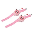 thumbnail image 4 of Walkie-talkies para niños, reloj con pantalla LCD, reducción de ruido, antena telescópica, llamadas, color rosa, 4 of 14