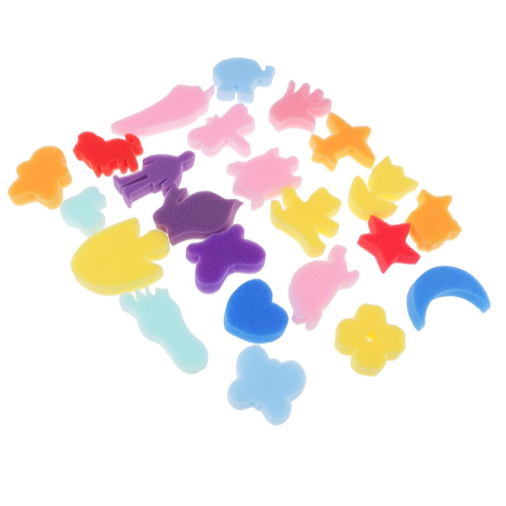 24 Pieces Sponge Painting Shapes Painting Craft Sponge for Toddlers