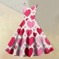 thumbnail image 2 of Valentines Dress for Women Spring Summer Sleeveless Love Heart Print Dresses Elegant Evening Prom Party Dress Multicolor S, 2 of 5