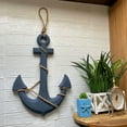 thumbnail image 3 of Zeckos Large 24"x16" Ship Anchor & Rope Wall Hanging - Hand-Painted Blue Finis - Blue - Size 24 inch, 3 of 10