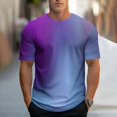 thumbnail image 7 of Afuyipoi Men's Gradient Sport Shirt,Ombre Color Effect Relaxed Fit Soft Poly-Cotton Gym Tees Light Blue 3XL, 7 of 7