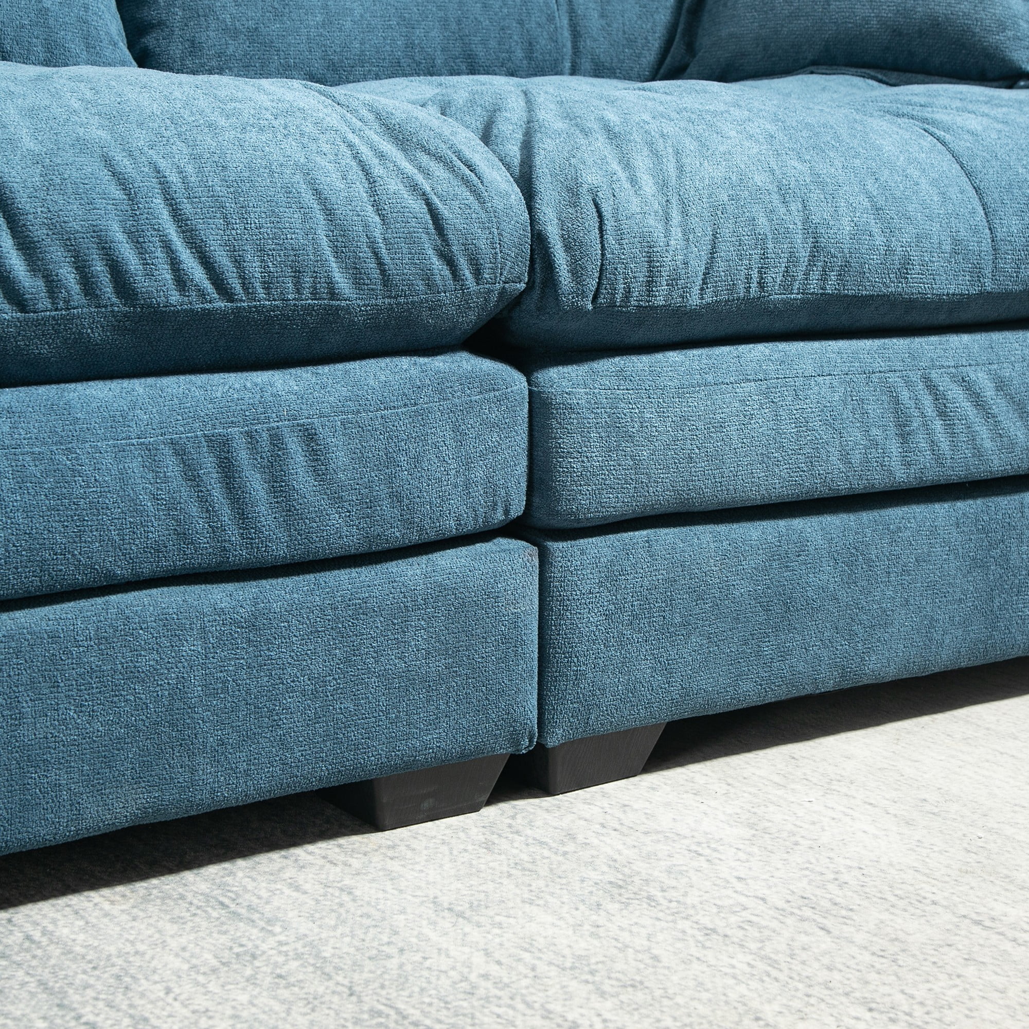 84" Chenille Loveseat Sofa Upholstered Deep Seat Sofa Couch with 2 Throw Pillows for Living Room Apartment Office,Blue