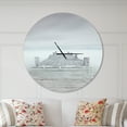 thumbnail image 2 of Designart 'Wooden Pier in Cloudy Mood ' Modern wall clock, 2 of 6