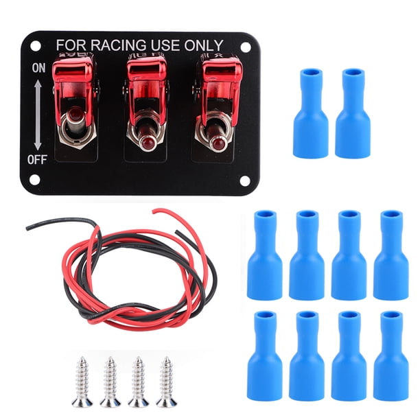 Interruptor de combinación de palanca automotriz de 12V 20A, Panel de interruptores de relés de motor de encendido de carreras para coche RV Jadeshay A