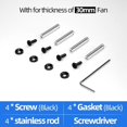 thumbnail image 1 of Aluminum Alloy Screws Lock Nut 4set Computer Fan Screws for 25mm Thickness Cooling Fan Easy Installation Colorful Gasket 30mm-Black, 1 of 6