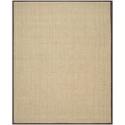 SAFAVIEH Natural Fiber Arbor Border Area Rug, Natural/Dark Brown, 9' x 12'