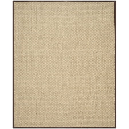 SAFAVIEH Natural Fiber Arbor Border Area Rug, Natural/Dark Brown, 9' x 12'