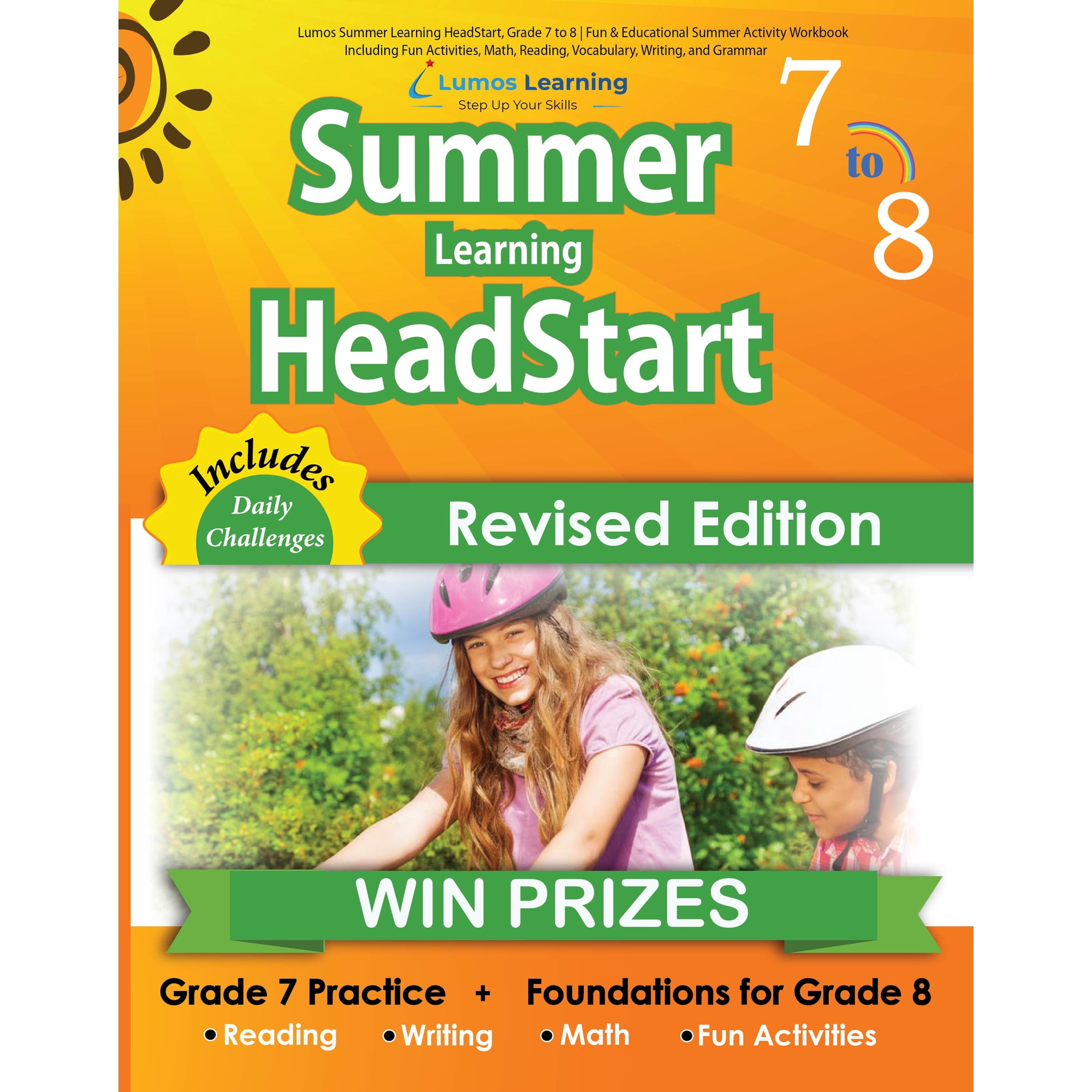 Lumos Summer Learning HeadStart, Grade 7 to 8 | Fun & Educational Summer Activity Workbook Including Fun Activities, Math, Reading, Vocabulary, Writing, and Grammar