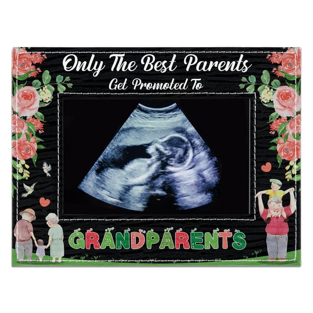 WaaHome Sonogram Picture Frame for Grandparents,4"x6 "Grandpa & Grandma