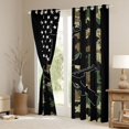 thumbnail image 3 of Homewish Black Monogrammed L Curtains Pack of 2 (42x84 Each) for Teen, Rustic Hunting Deer Curtains Blackout, Western Countryside Bedroom Curtains, Black Out Curtains Decor, 3 of 6