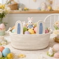thumbnail image 3 of Sktrjpolfis Easter Bunny Ear Storage Basket Easter Egg Hunt Baskets 12.2x8.28x8.66in Polyester, 3 of 5