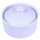 thumbnail image 1 of EeaseMX Recipiente de cerámica para hornear, resistente al calor, para pudín, gelatina, postre, tazón pequeño con tapa para cocina casera (morado), 1 of 7