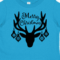 thumbnail image 4 of Inktastic Merry Christmas Reindeer Antlers with Ornaments Boys or Girls Toddler T-Shirt, 4 of 5