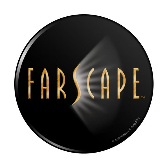 Farscape TV Show Logo on Black Kitchen Refrigerator Locker Button Magnet