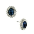 thumbnail image 3 of 1928 Jewelry Blue Oval Button Stud Earrings, 3 of 3