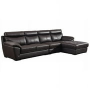 American Eagle Furniture Leather Right Hand Facing Sectional in Dark Chocolate