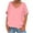 Pink, variant on Timegard Summet Tops for Women Short Sleeve V Neck Solid Color Blouse Casual Loose Comfy Tee Shirts