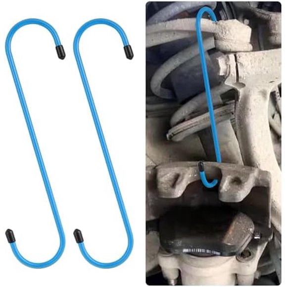 4PCS Brake Caliper Hangers,Brake Caliper Tool/Brake Caliper Compression Tool for Changing Brake Pads,Braking,Universal Automotive Tools Brake Caliper Hooks with Rubber Caps (4, Blue) Blue 4 Blue 4