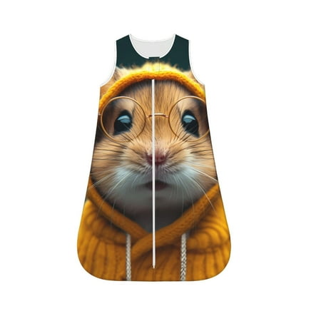 

Fotbe Modern Yellow Sweater Guinea Pig Pattern Sleep Sack - Baby Wearable Blanket with Zipper Extra Soft Cotton Sleeveless Sleeping Bag for Infants-X-Large