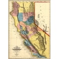 thumbnail image 2 of Vintage Maps 24x32 Black Ornate Wood Framed with Double Matting Museum Art Print Titled - California Gold Fields 1851, 2 of 4