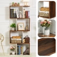thumbnail image 4 of Wooden Bookcase, Freestanding Decorative Storage Shelves, Room Divider Display Shelf, 4-Tier Bookshelf, Walnut&White, 4 of 7