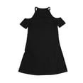 thumbnail image 2 of bar III Vestido recto plisado para mujer, negro, grande, 2 of 2