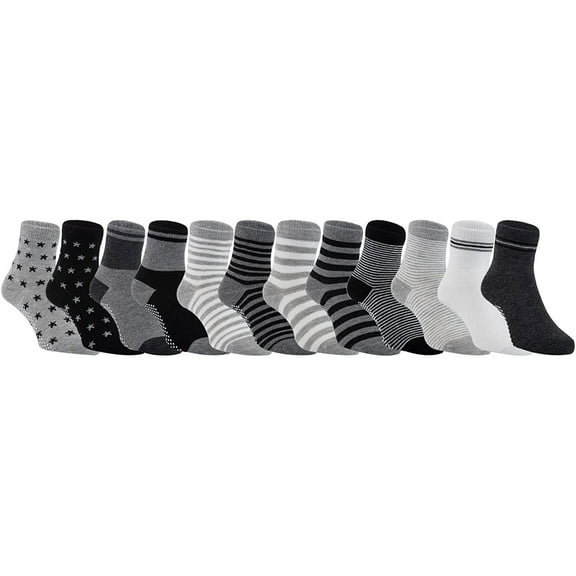 Lovely Annie Unisex Children 6 Pairs Pack Non-Skid Cotton Socks One Size