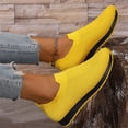 thumbnail image 4 of Hidden Wedge Knit Sneakers for Women, Orthopedic Shoes for Women, Women Wide Width Breathable Walking Comfortable Slip On Sneakers, Non Slip Food Service Lightweight Sneaker, Yellow 8, 4 of 7