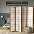 thumbnail image 2 of Red Lantern 6 ft. Tall Window Pane Shoji Screen - Walnut - 8 Panels, 2 of 7