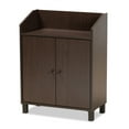 thumbnail image 2 of Baxton Studio Rossin Modern and Contemporary Dark Brown Finished Wood 2-Door Entryway Shoe Storage Cabinet, 2 of 11