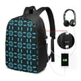 thumbnail image 3 of YFYANG 17" Laptop Backpack, Blue Textured Pattern Fashion Travel Work Backpack with USB and Headphone Cable Interface for Men and Women, 3 of 8