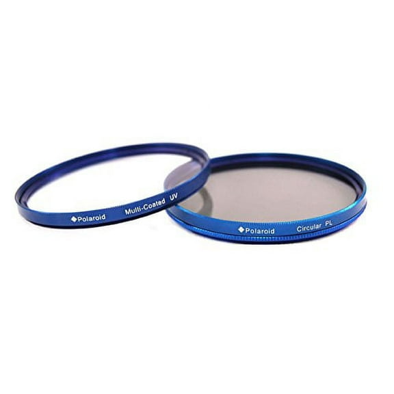 Polaroid Optics 52mm Multi-Coated Dual Filter Kit BLUE (MC UV, CPL)