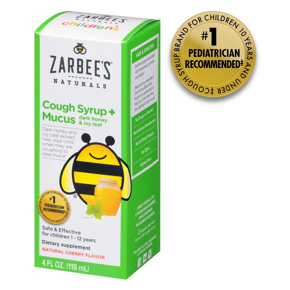 Zarbee's Naturals Children's Cough Syrup + Mucus with Dark Honey & Ivy