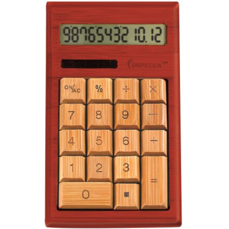 Impecca Bamboo Custom Carved Calculator