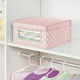 thumbnail image 2 of mDesign Medium Fabric Nursery Box with Lid/Window, 2 Pack, Pink/White Polka Dot, 2 of 8