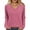Hot Pink, variant on ShiShine Womens Sweaters Casual Long Sleeve V Neck Solid Color Lightweight Tunic Pullover Sweater Tops