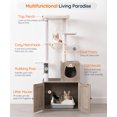 thumbnail image 2 of HOOBRO Cat Tree with Litter Box Enclosure, Tall Cat Tower for Indoor Cats, All-in-One Modern Cat Condo, Hidden Litter Box Enclosure Furniture, with Cat House, Sisal Posts, Greige and White BG51MZ03, 2 of 8