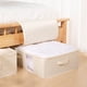 thumbnail image 5 of Bolsa de almacenamiento plegable bajo la cama con ventana transparente - Organizador transpirable con cremallera de 70x42x18cm para mantas, ropa y edredones, blanca, 5 of 9