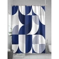 thumbnail image 5 of Dark Blue Circular Shower Curtain, Medieval Geometric Abstract Waterproof Shower Curtain Set with 12 Hooks Lightweight Washable Fabric Shower Curtains for Bathroom 72x72 Inches, 5 of 6
