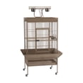 thumbnail image 5 of HomeStock Gothic Grace Playtop Bird Home - Coco Brown Powder-Coated Steel Cage with Integrated Playtop, Removable Trays, and Caster Stand, 30" L x 22" W x 63" H, 5 of 6