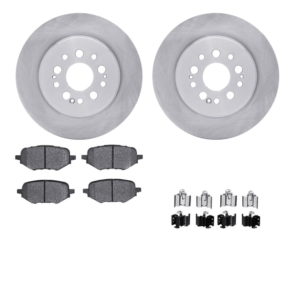 Dynamic Friction Company Rear Brake Rotors with 5000 Advanced Brake Pads includes Hardware 6512-59518