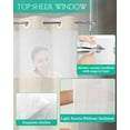 thumbnail image 4 of No Hook Shower Curtain with Snap in Liner, Orange Poppy Flowers Watercolor Floral Plants Retro Linen Shower Curtains for Bathroom, Washable Shower Curtain Liner Set with Mesh Top Window, 72"x96", 4 of 6