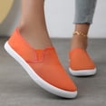 thumbnail image 5 of Women's Canvas Slip on Shoes Lightweight Unisex Men's Classic Low Top Loafers Sneakers Causal Comfortable Walking Skate Shoes 1-Orange Size 7.5, 5 of 7