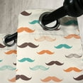 thumbnail image 3 of Ambesonne Indie Grommet Curtain, Retro Mustache Pattern, 50" x 120", Orange Brown and Teal, 3 of 6