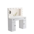 thumbnail image 4 of Resenkos Vanity Desk with 12 Light Bulbs Makeup Mirror, Ample Storage Space with 3 Drawers & 2 Cabinets, White, 4 of 8