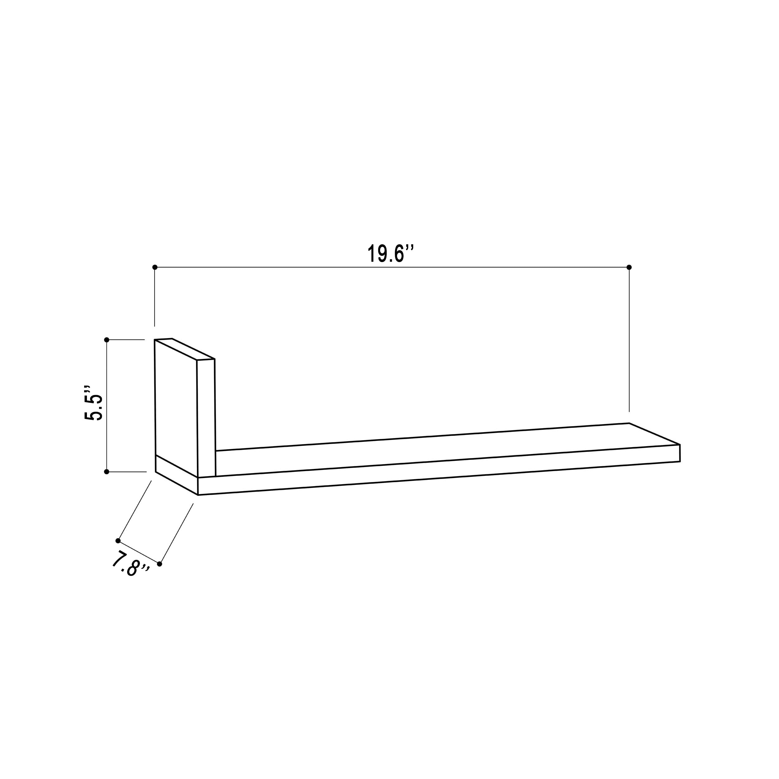 Ada Home Decor Furniture 19.69" 3 Tier White Washburn Modern Wall Shelf