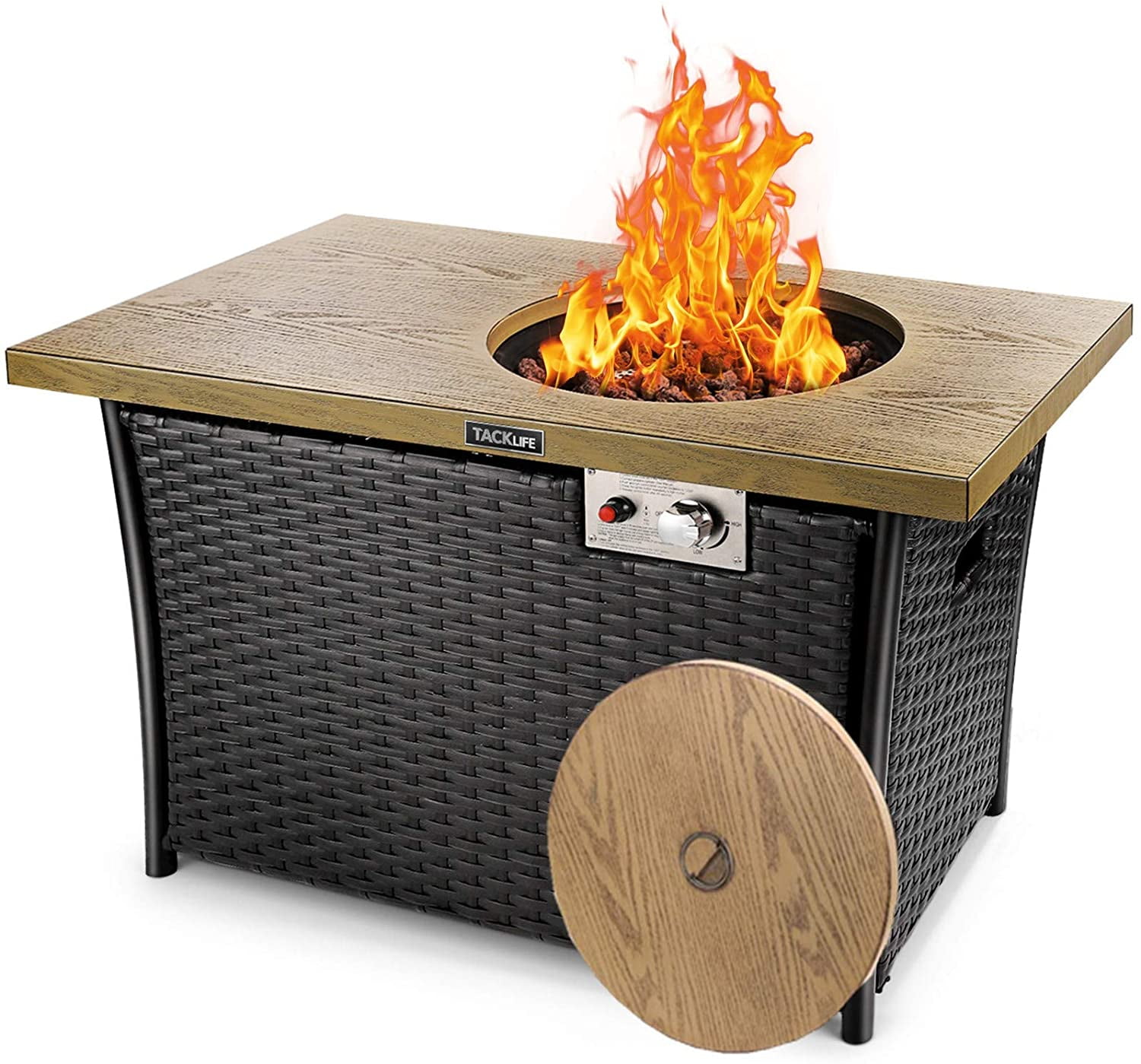 Tacklife 41 In Propane Fire Pit Table, Is A Propane Fire Pit Safe