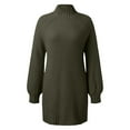 thumbnail image 6 of Prolriy Sweater Dresses for Women 2024 Trendy Autumn Winter Long Sleeve Turtleneck Solid Color Casual Sweater Dress Ladies Sweater Dress Womens Sweater Dress Green XL, 6 of 6